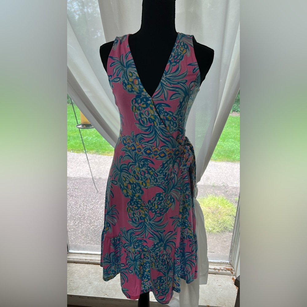 NWT Lilly Pulitzer Misha Wrap Dress In Pelican Pink Beat The Heat Engineered